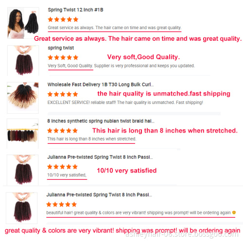 Synthetic spring twist for faux locs extension ombre crochet braids human 12 inches spring twist hair